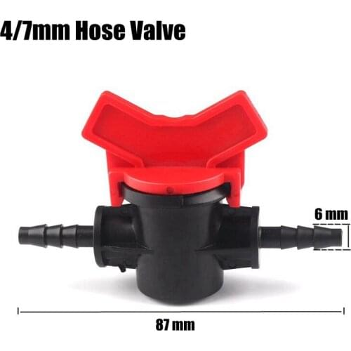 20pcs 4/7mm Hose Ball Valve Watering Pipe Switch Connector Micro Drip Irrigation Hose Mini Water Valve Garden Water Connectors