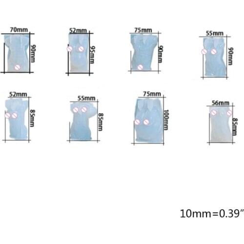 X7JB 3D Body Shape Candle Resin Mold Female Male Body Model Ornaments Silicone Mold