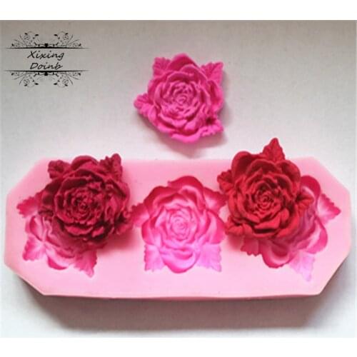 3D Rose Flower Silicone Mold Fondant Cake Decorating tools Cookie Polymer Clay Resin Baking Molds For Cake