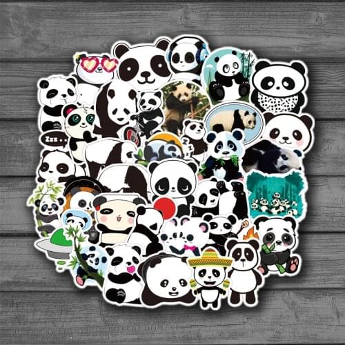 50 pcs/set Cute China Panda PVC Waterproof Stickers Scrapbooking Diy Journaling Sticker Laptop Cup Decorative Sticker Stationery