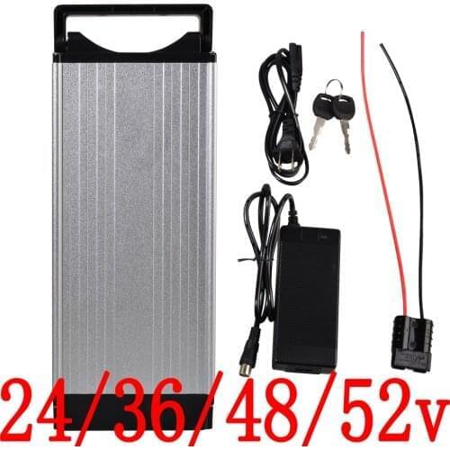 24V 36V 48V 52V Lithium Ebike Rear Rack Battery24V 36v 48V 52V 10Ah 13Ah 15Ah 20ah 25Ah 30Ah Electric Bicycle battery+2A charger