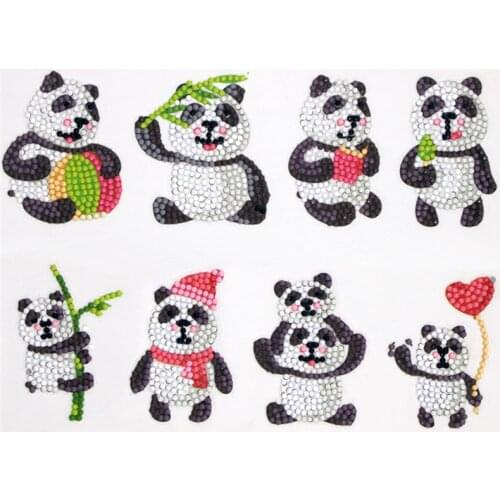 DIY 5D Diamond Painting Stickers Mini Pattern Panda Diamond Embroidery Cross Stitch Rhinestone Gift DIY Gift Cup Phone Decor