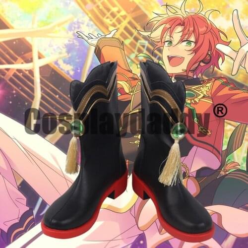 Ensemble Stars!! Prismatic Colours Flowing Forth Leo Tsukinaga Colorful Melody Ver. Cosplay Black Shoes Tassel Boots S008