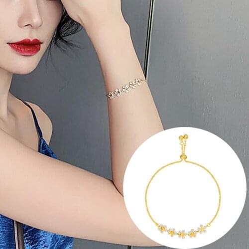 Bracelet Flower Design Adjustable Fine Workmanship Jewelry Fashion Alloy Bangle for Girl