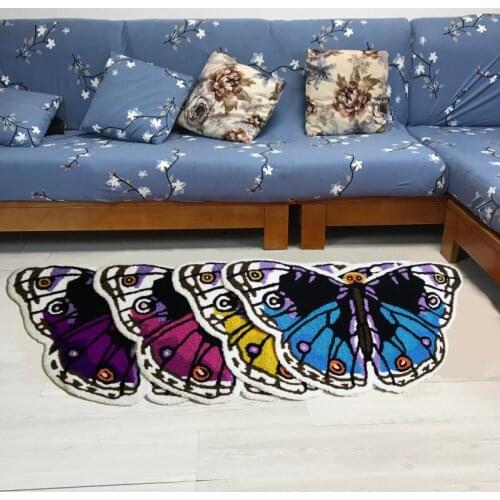 Blue/Purple/Yellow Butterfly Pattern Carpets for Living Room Bedroom Decoration Area Rugs Kid Game Mat Child Room Play Floor Rug