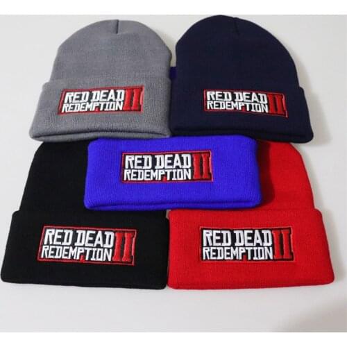 Game Red-Dead-Redemption-2 Winter Hat Beanie Cotton Knit Hat Skullies Hip Hop Outdoor Streetwear Hats Christmas Cap