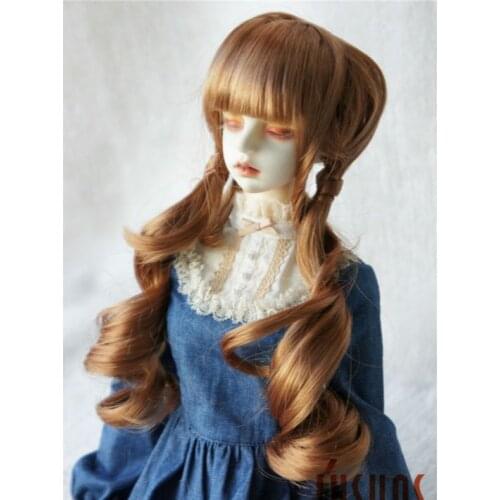 JD186 1/6 1/4 1/3 Pretty double pony BJD doll wigs Size 6-7inch 7-8 inch 8-9inch fashion doll wig YOSD MSD SD wigs on sale