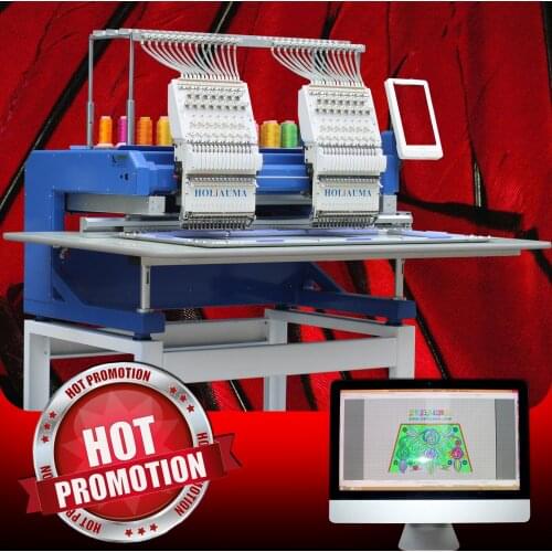 China 10 years service ! Guangzhou 2 Head industry Hat Flat Logo Embroidery Machine Monogramming Computerized Machinery