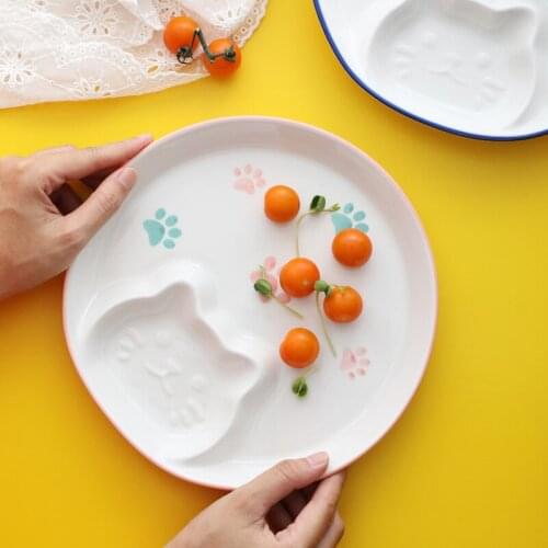 Creative cute cat mi online red dumpling plate with vinegar plate ceramic plate dumpling plate household dish breakfast