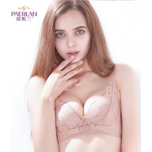 PAERLAN A cup small chest lace bra without rim adjustment sexy underwear