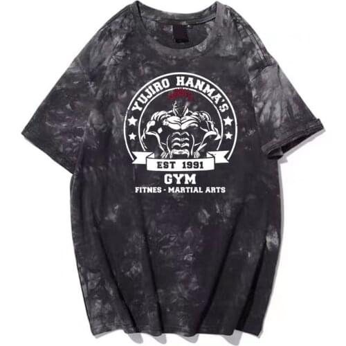 Baki the Grappler Anime Mens T Shirt Short Sleeve Casual Unisex Tops Cool Manga Hanma Yujiro Tie Dye Summer T-shirt