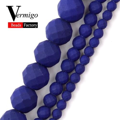 Wholesale Natural Dark Blue Nanotech Rubber Faceted Hematite Beads For Jewelry Making Round Loose Beads For Bracelet Accessories