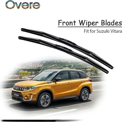 Overe 1Set Rubber Car Front Wiper Blade Kit For Suzuki Vitara 2018 2017 2016 2015 Windscreen Wiper Original replace Accessories