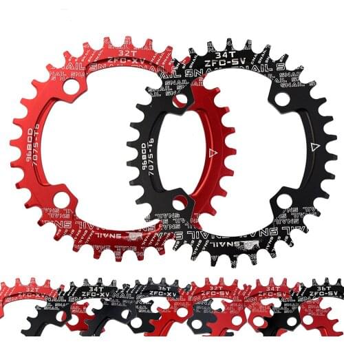 SNAIL 96BCD Round Oval Chainring Narrow Wide 32T/34T/36T Chainwheel Bicycle Cycling A7075-T6 Ultralight Circle Crankset Plate