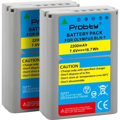 PROBTY 2PCS BLN-1 bln-1 BLN1 bln1 Battery for Olympus E-M5 OM-D E-M1 E-P5 E-M5 II Camera