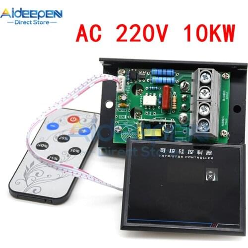 AC 220V 10KW 10000W Smart LCD Digital Display SCR Voltage Regulator Speed Control Dimmer Thermostat Thyristor Controller