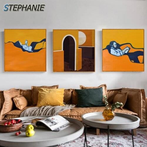 Modern Nordic Figure Canvas Posters and Prints Abstract Wall Art Paintings Wall Pictures for Room Lobby Loft Indoor Decorations