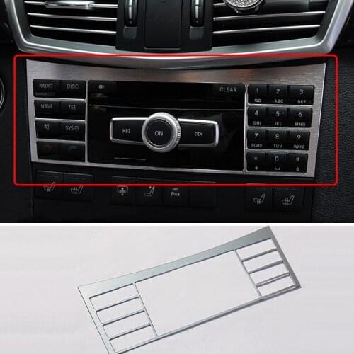 Car Styling Interior Center Console Button Panel Trim Chrome CD Plate Decorative Cover for Mercedes Benz W212 E Class AMG E200L