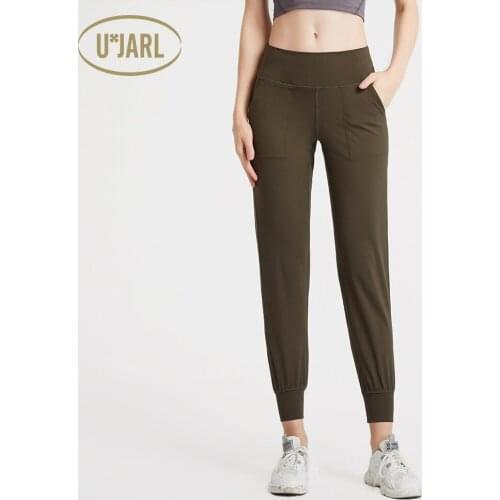 UxJARL Loose Running Yoga Pants Mid-Waist SweatPants Casual Sport Fit Femme Women Comfortable Formfitting Tight Elastic Foot