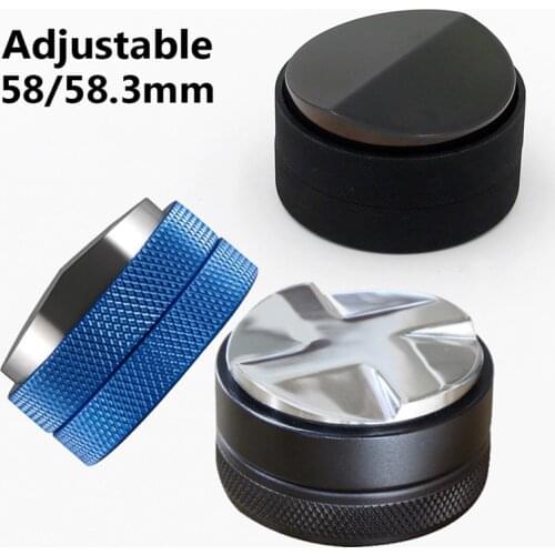 58/58.3mm Three Angled Slopes Adjustable Distribution Tool Handmade Flatten Powder Coffee Espresso Tamper Grinder For Barista