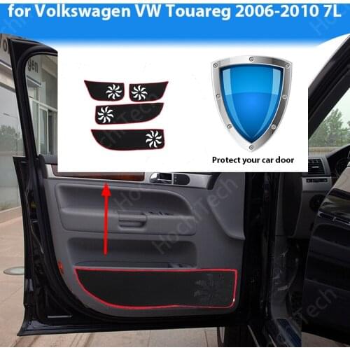 Protective Mat Side edge cover Accessories Door Inside Guard Car Door Anti Kick Pad Sticker for Volkswagen VW Touareg 2006-10 7L