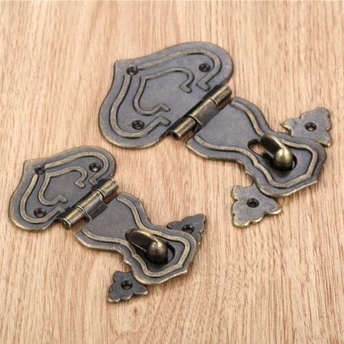 1Pc Vintage Box Latch Clasps Bronze Tone Trunk Lock Handbag Bag Accessories Purse Snap Clasps/ Closure Locks 63x39mm