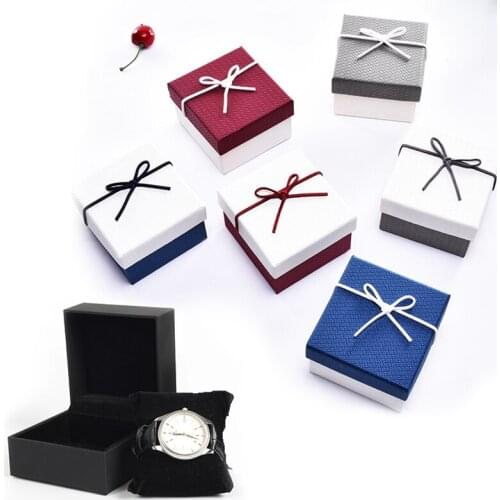 1PCS Watch Storage Case lace bow Square Carton Present Gift Box Case For Bracelet Bangle Birthday gift Jewelry Holder Display