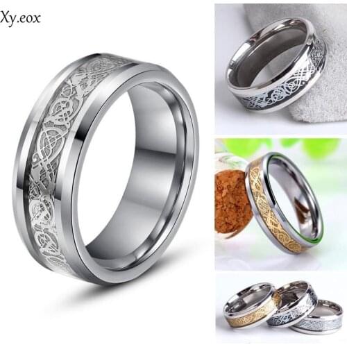 1pc Titanium Steel Mens Dragon Wedding Finger Ring Jewelry Gift Size 6-12