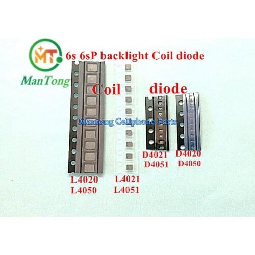 10sets/lot (40pcs)for iphone 6s 6splus backlight Coil L4020 L4021 +backlight Diode D4020 D4021