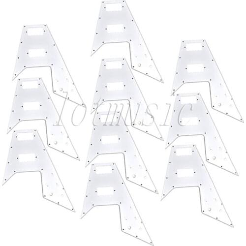 10Pcs Guitar Pickguard White 3ply PVC Scratch plate For Electric Guitar Replacement