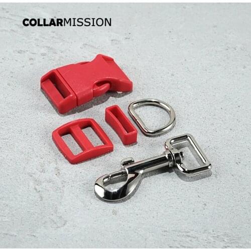 10pcs/lot(plastic buckle+Tri-Glid+square keeper+D ring+metal dog clasp)electroplating 25mm DIY dog collar accessories 17 kinds