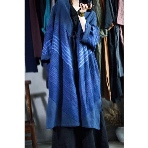 20 / September / brocade cotton hand woven old cloth striped patchwork lace up new style windbreaker 1025