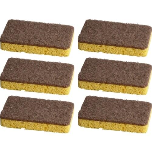 3pcs/6pcs Natural Plant Based Scrub Sponges , Non-Scratch, Biodegradable Eco Scourers for Kitchen and Bathroom Gadgets Tools
