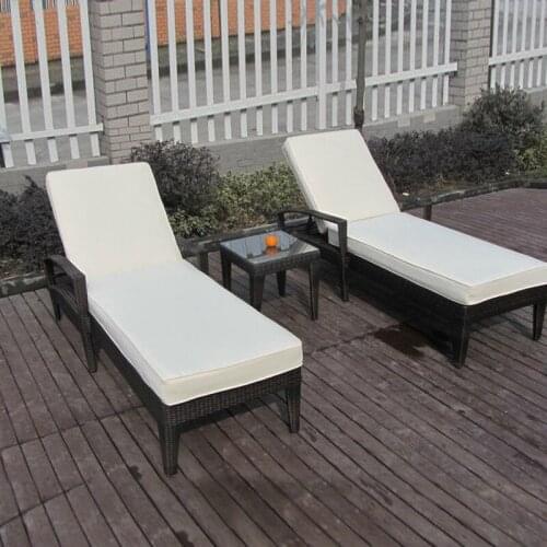3 pcs Comfortable Luxury Rattan Sun Lounger For Swimming Pool / Beach to sea port by sea