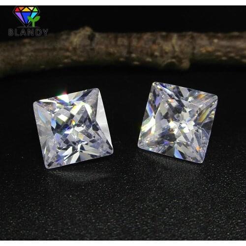 500pcs/lot 1.5*1.5mm~5*5mm Loose CZ Stone Square Cut 5A Grade White Cubic Zirconia Stone Synthetic Gems For Fashion Jewelry