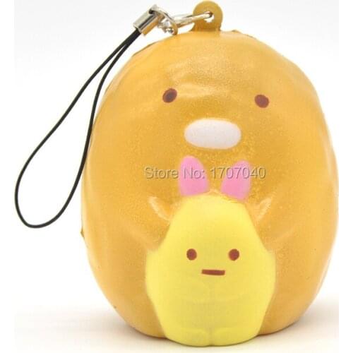 7cm New Kawaii Soft Bread Pig Sumikko Gurashi Squishy Collectibles Cartoon Scented Kids Toy