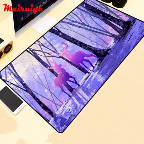 80x40 Purple Elk Large Mouse Pad High-quality Non-slip Gaming Accessories Gamer Computer Anime Mousepad Keyboard Desk Mat Carpet