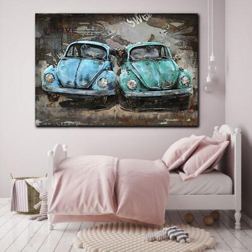 DIY painted pictures by Numbers with color car drawings drawn by digital frame home
