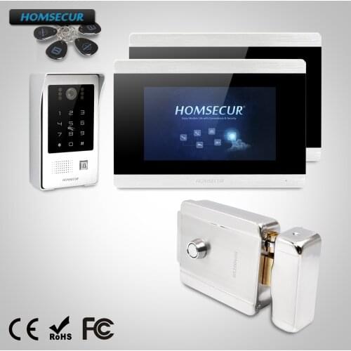 HOMSECUR 7" Hands-free Video Door Entry Security Intercom with Dual-way Intercom Touch Screen BC091 + BM715-S