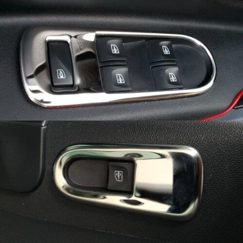 4pcs Stainless Steel Interior Door Armrest Window Switch Buttons Cover trim for Renault Dacia Duster I first generation