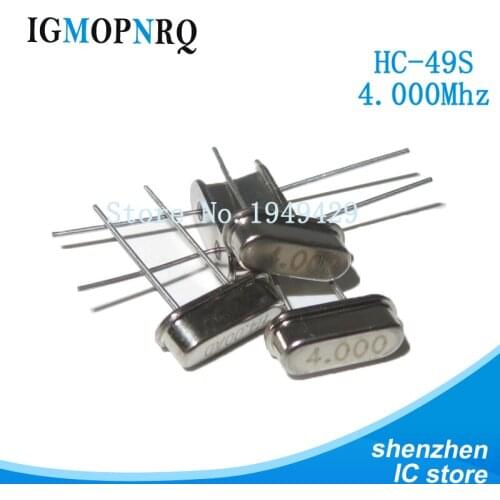 20pcs hc-49s 4MHz 4.000mhz HC49S 4M 20ppm 20pF quartz resonator