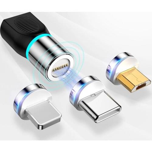 Magnetic Adapter Micro to Type C to Type C Converter Micro to Lightning Magnet Adapter DataOTG for iPhone Samsung Xiaomi