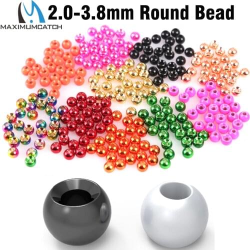 Maximumcatch 25pc 2.0-4.6mm Fly Tying Tungsten Beads Four Colors Fly Tying Material Fishing Accessory
