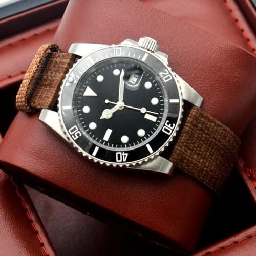 Fashion Casual 40MM Black Dial Luminous Steel Case Mechanical Mens Watch Automatic Watch Ceramic Rotating Bezel