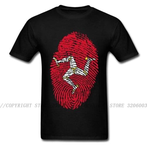 Isle Of Man TT Fingerprint T Shirt Mens Tshirt Cotton T-shirt Black White Red Clothing Racer Top Game Tee Vintage Style
