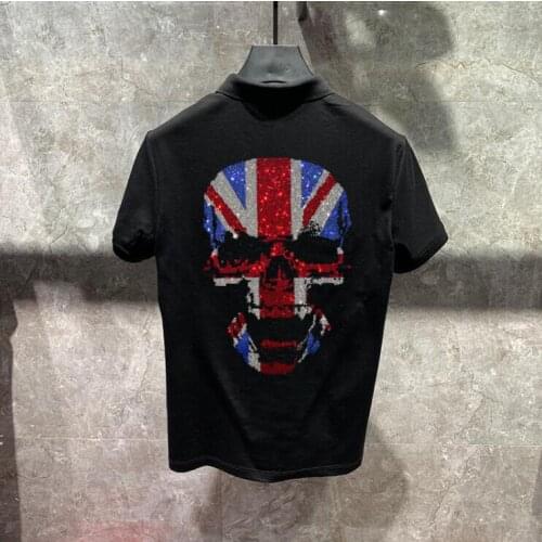 Hot drill Brand Designer Medusa Polo Shirts Men Fashion Diamond stone Luxury Casual Cotton Wholesale 2020 new