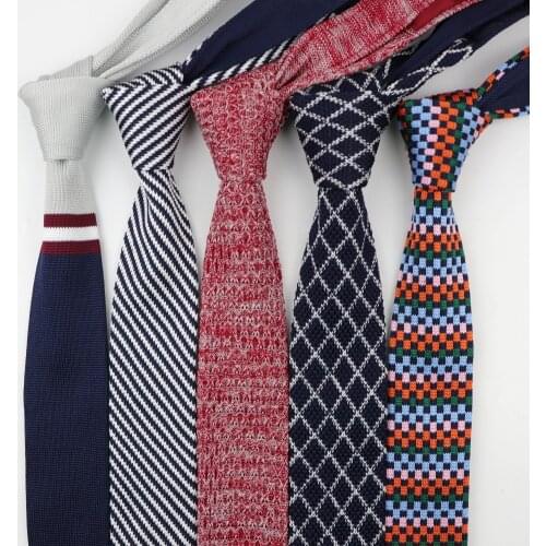 Mens Colourful Tie Knit Knitted Ties Necktie Diagonal Striped Color Narrow Slim Skinny Woven Plain Cravate Narrow Neckties