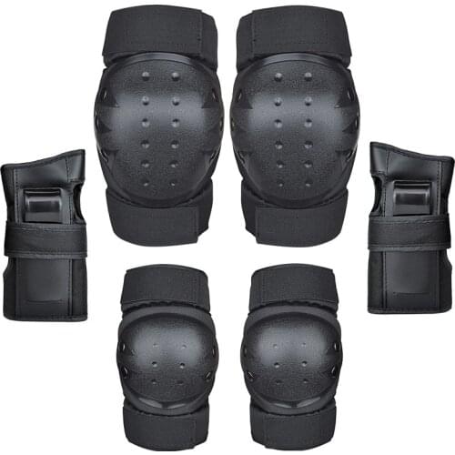 Kids Adults Knee and Elbow Pads with Wrist Guards Protective Gear Set Skateboard Protective Gear 6pcs Set S/M/L TK-ing