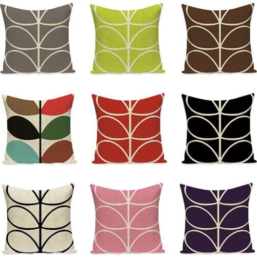 Leaves Printed Pillow Cover Home Decor Pillow Cases for Sofa Chair Handmade Square Pillow Cushion Cotton Linen Home Textile G