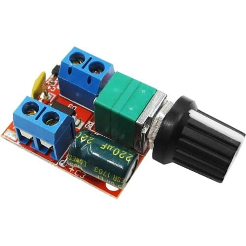 New 5PCS Mini PWM Speed Controller 3V 6V 12V 24V 35VDC 90W 5A DC Speed Control Switch LED Dimmer